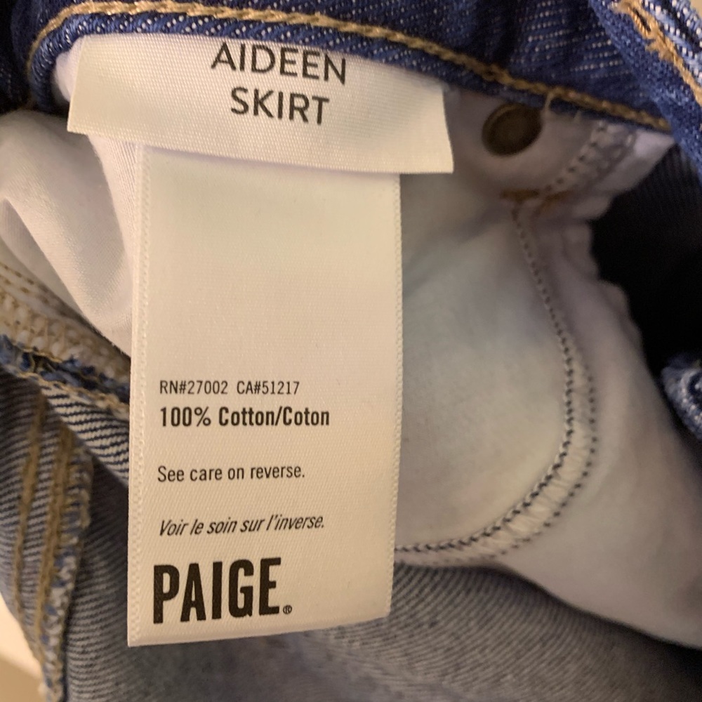 PAIGE Aideen Denim Mini Skirt SZ 14 - Picture 8 of 8